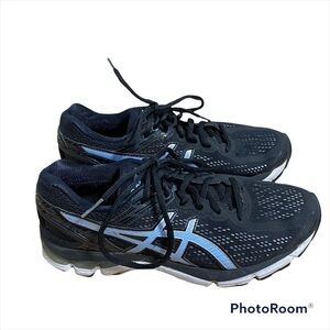 ASICS Gel Pursue 3 Sneakers Black Blue Sz 7.5 T6C5N Women’s